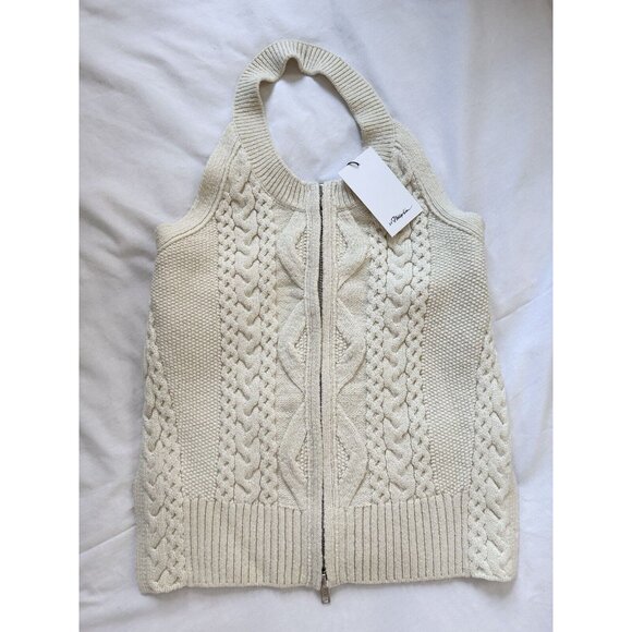3.1 Phillip Lim Size S Zip Front Cable Knit Sleeveless Top - Picture 7 of 10